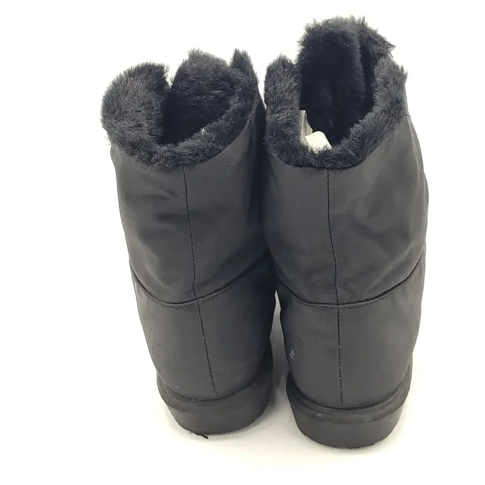 Danexx Thermolite Black Silktex Fur Lined Cozy boots women's size 10